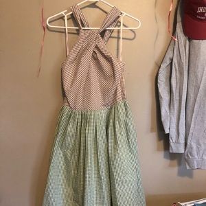 Gal Meets Glam Gingham Midi Dress